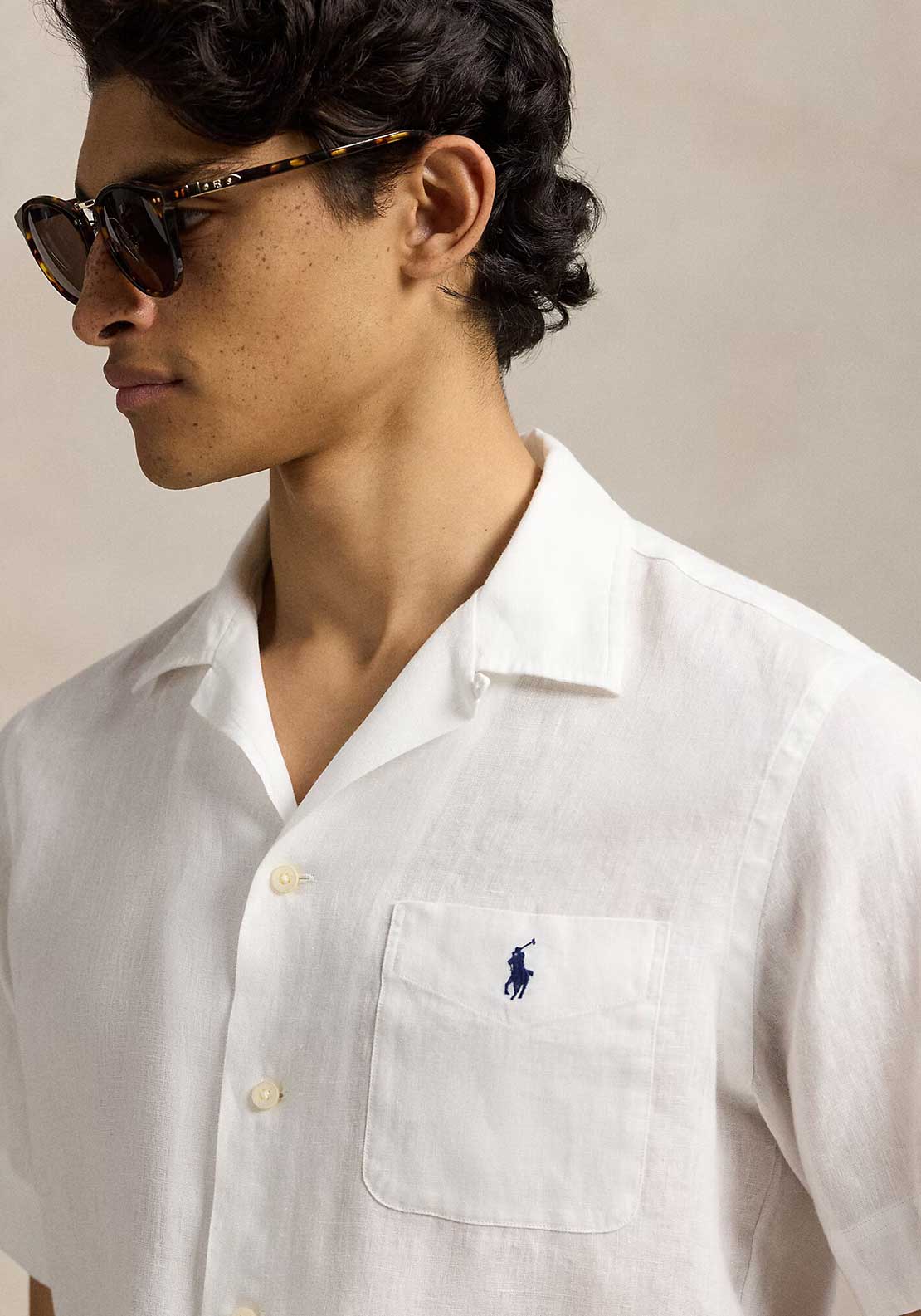 Ralph Lauren Camp Linen Shirt, White