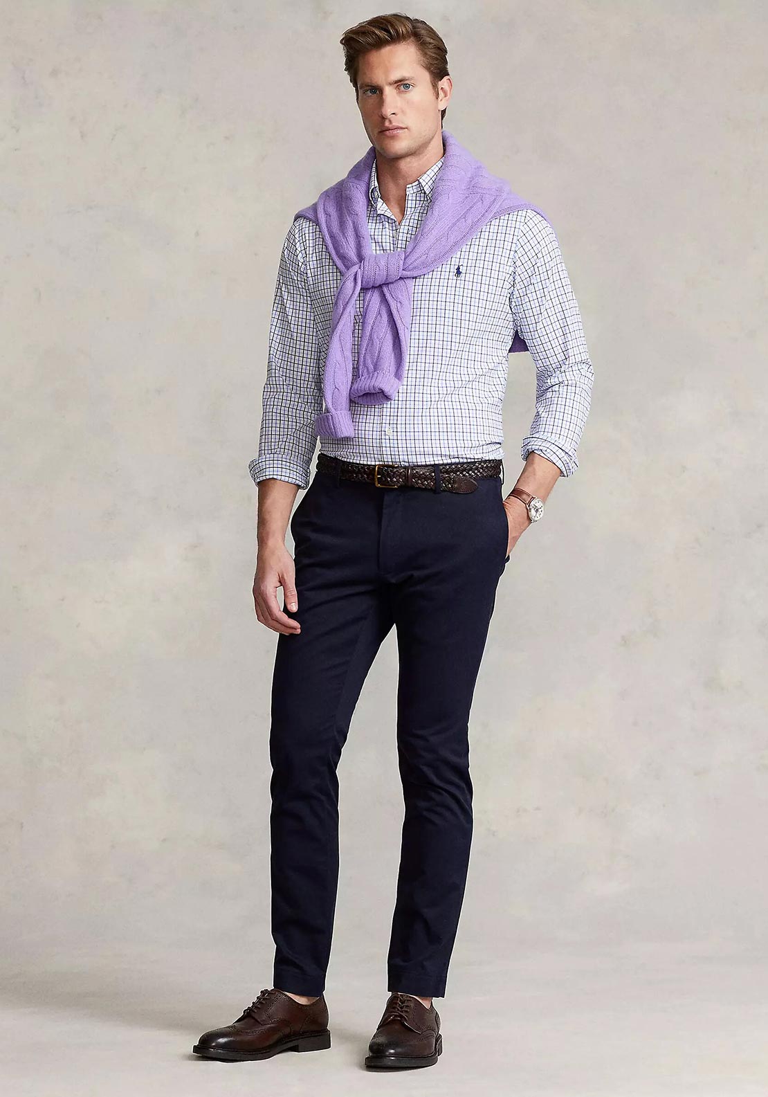 Ralph Lauren Classic Check Shirt, Blue - McElhinneys