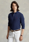 Ralph Lauren Classic Mesh Long Sleeve Polo Shirt, Navy Heather