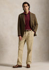 Ralph Lauren Classic Mesh Long Sleeve Polo Shirt, Wine Heather