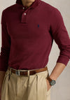 Ralph Lauren Classic Mesh Long Sleeve Polo Shirt, Wine Heather