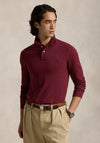 Ralph Lauren Classic Mesh Long Sleeve Polo Shirt, Wine Heather