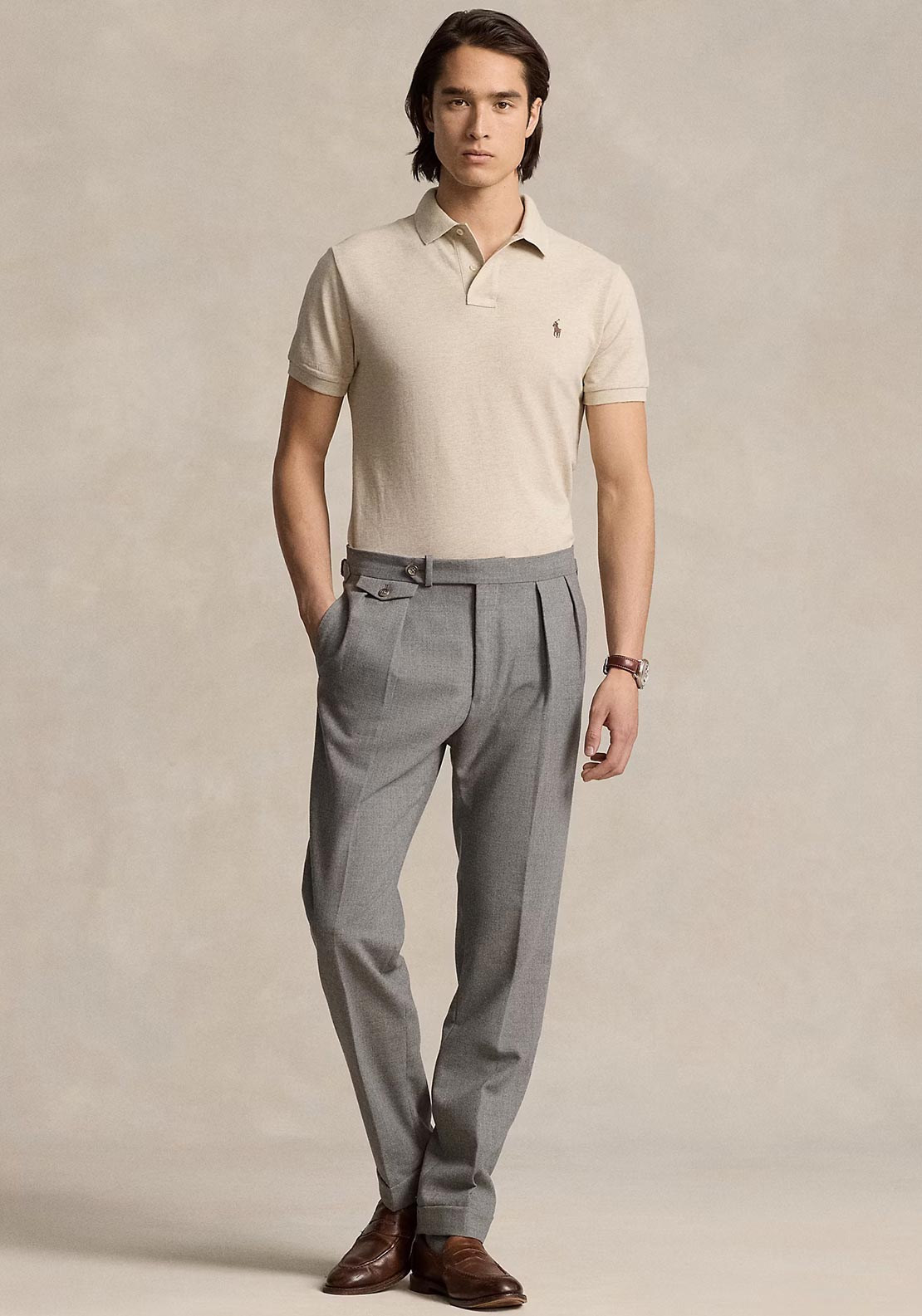 Ralph Lauren Classic Mesh Polo Shirt, Beige