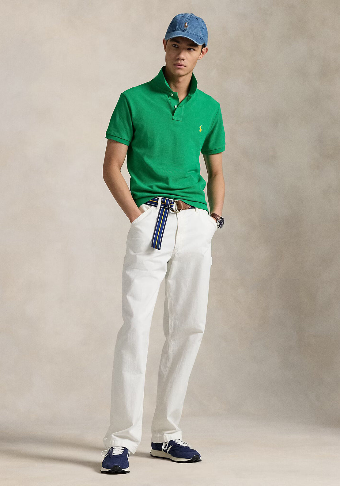 Ralph Lauren Classic Mesh Polo Shirt, Bright Clover Green
