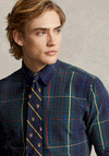 Ralph Lauren Classic Plaid Oxford Shirt, Green & Navy Multi