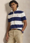Ralph Lauren Classic Short Sleeve Rugby Shirt, White & Navy