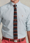Ralph Lauren Classic Striped Oxford Shirt, Green & White