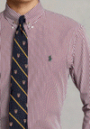 Ralph Lauren Classic Striped Poplin Shirt, Wine & White