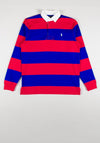 Ralph Lauren Classic Striped Rugby Polo Shirt, Red & Blue