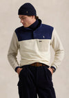Ralph Lauren Colour-Blocked Brushed Fleece, Cream Multi
