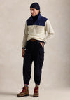 Ralph Lauren Colour-Blocked Brushed Fleece, Cream Multi