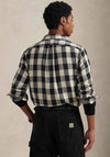 Ralph Lauren Custom Fit Check Shirt, Cream & Black