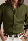 Ralph Lauren Custom Fit Linen Shirt, New Olive