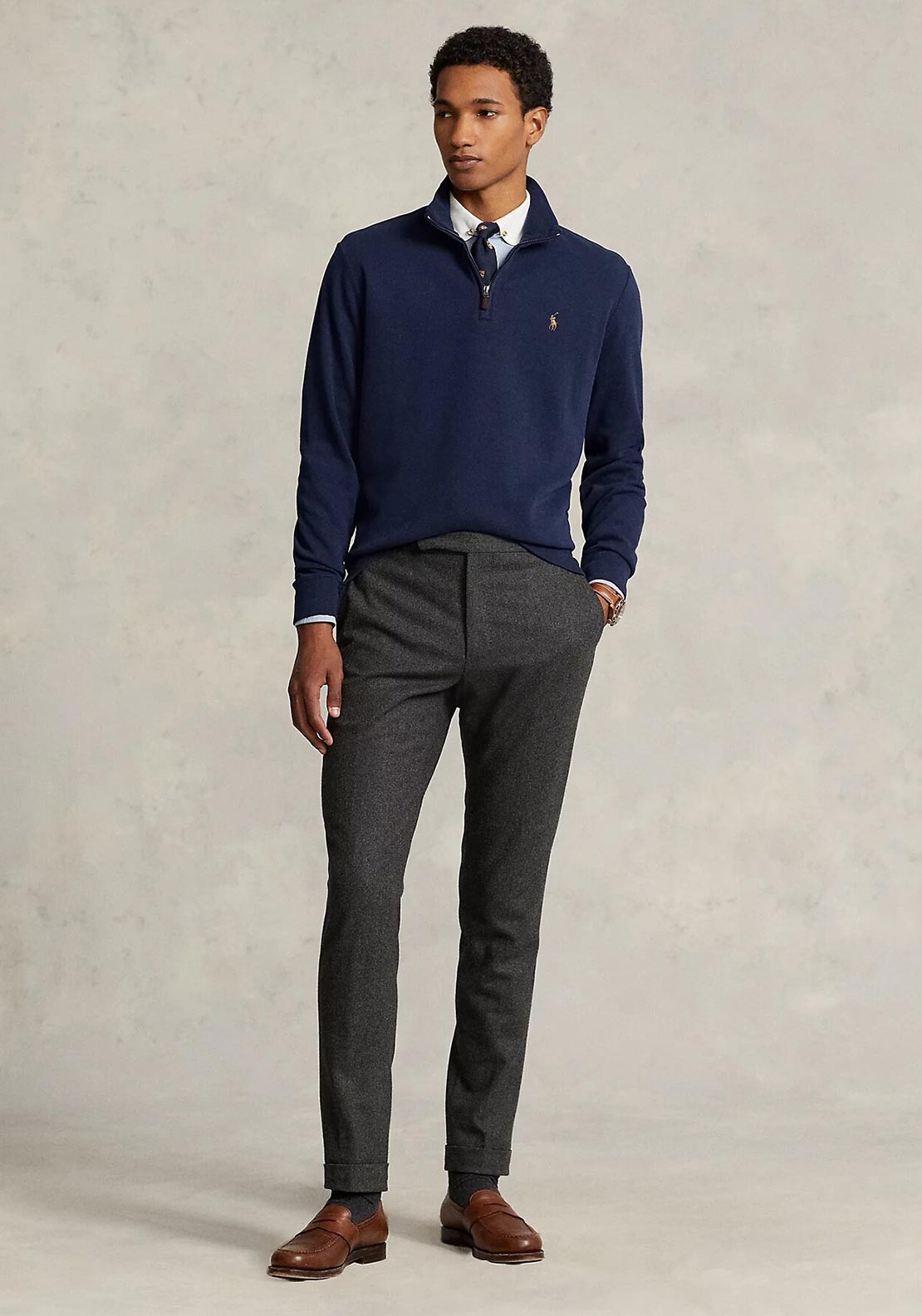 Ralph Lauren Half Zip Sweater, Navy - McElhinneys