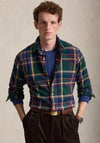 Ralph Lauren Custom Fit Plaid Flannel Shirt, Green & Burgundy Multi
