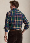 Ralph Lauren Custom Fit Plaid Flannel Shirt, Green & Burgundy Multi