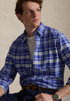 Ralph Lauren Custom Fit Plaid Oxford Shirt, Blue & White