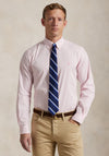 Ralph Lauren Custom Fit Stripe Poplin Shirt, Caramel Pink & White