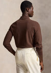 Ralph Lauren Custom Slim Fit Mesh Long Sleeve Polo Shirt, Nutmeg Brown