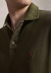 Ralph Lauren Custom Slim Fit Mesh Long Sleeve Polo Shirt, Olive Green