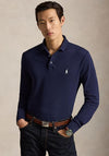 Ralph Lauren Custom Slim Fit Mesh Long Sleeve Polo Shirt, Navy