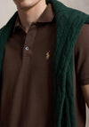 Ralph Lauren Custom Slim Fit Mesh Polo Shirt, Nutmeg Brown