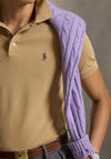 Ralph Lauren Custom Slim Fit Mesh Polo Shirt, Camel Brown