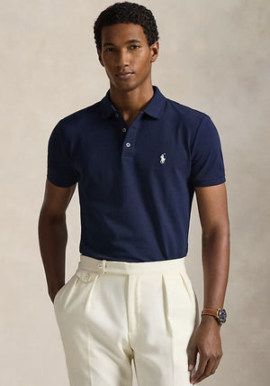 Ralph Lauren Custom Slim Fit Mesh Polo Shirt, Navy