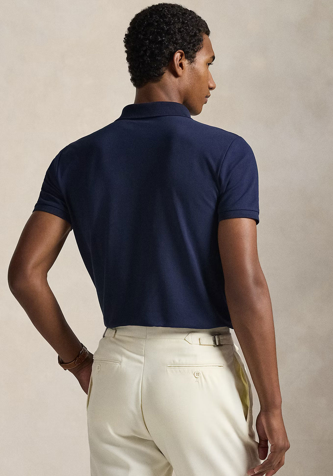 Ralph Lauren Custom Slim Fit Mesh Polo Shirt, Navy