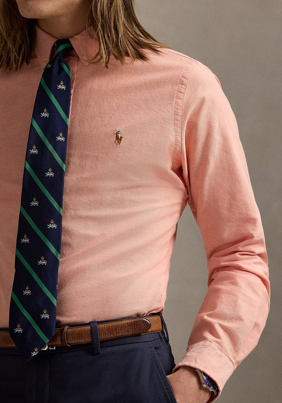 slim fit dress slacks Polo Ralph Lauren Custom-fit casual shirt 