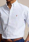 Ralph Lauren Custom Fit Oxford Stripe Shirt, White & Blue