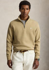 Ralph Lauren Double Knit Quarter Zip Sweatshirt, Beige