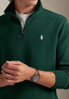 Ralph Lauren Double Knit Quarter Zip Sweatshirt, Vintage Pine Green