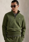 Ralph Lauren Double Knit Quarter Zip Sweatshirt, Olive Green