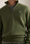 Ralph Lauren Double Knit Quarter Zip Sweatshirt, Olive Green