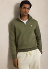 Ralph Lauren Double Knit Quarter Zip Sweatshirt, Green