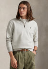 Ralph Lauren Double Knit Quarter Zip Sweatshirt, Grey Heather