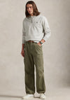 Ralph Lauren Double Knit Quarter Zip Sweatshirt, Grey Heather