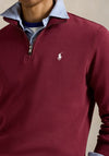 Ralph Lauren Double Knit Quarter Zip Sweatshirt, Wine