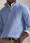 Ralph Lauren Estate Rib Quarter Zip Sweatshirt, Blue Heather