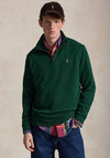 Ralph Lauren Estate Rib Quarter Zip Sweatshirt, Dark Green