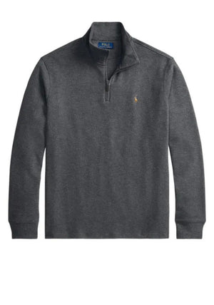Ralph Lauren Estate Rib Quarter Zip Sweatshirt, Grey