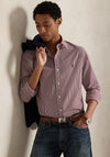 Ralph Lauren Gingham Poplin Shirt, Wine & White