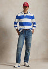 Ralph Lauren Iconic Striped Rugby Polo Shirt, Blue & White