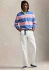 Ralph Lauren Iconic Striped Rugby Polo Shirt, Blue & Pink