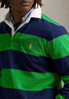 Ralph Lauren Iconic Striped Rugby Polo Shirt, Newport Navy & Green