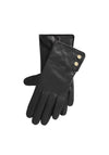 Ralph Lauren Leather Button Detail Gloves, Black