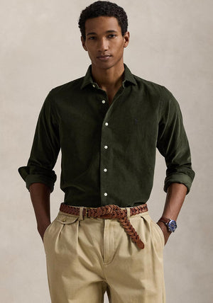 Ralph Lauren Long Sleeve Corduroy Shirt, Olive Green