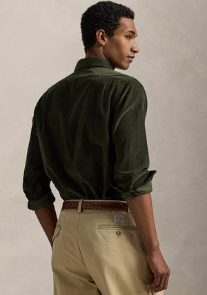 Ralph Lauren Long Sleeve Corduroy Shirt, Olive Green