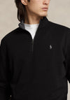 Ralph Lauren Luxury Quarter Zip Jersey Sweatshirt, Black